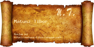 Matusz Tibor névjegykártya